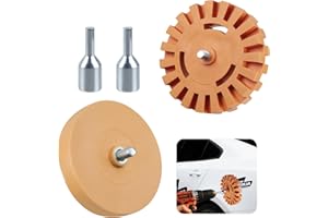 NineSSJLY 2 Stück Folienradierer Aufkleber Entferner Set – 4 Zoll & 3,5 Zoll Radierer für Akkuschrauber – Klebereste Entferner Auto, Klebstoffentferner für Lack, Elektrischer Radiergummi für Aufkleber