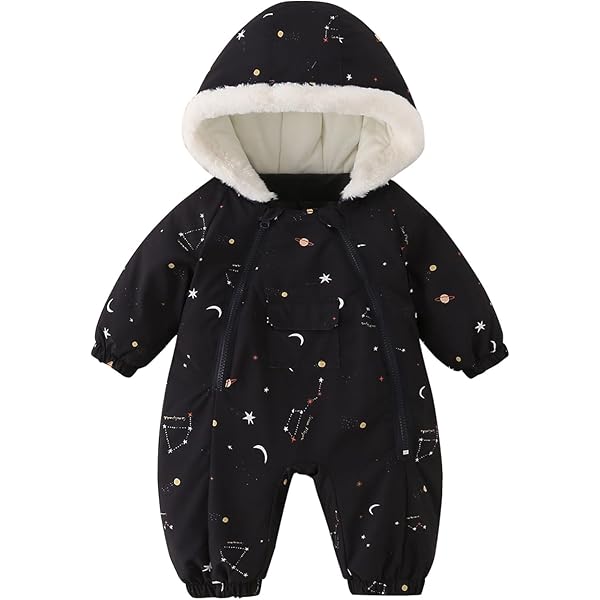 JiAmy Baby Winter Overall - Warmer Schneeanzug Mit Kapuze 0-12 Monate