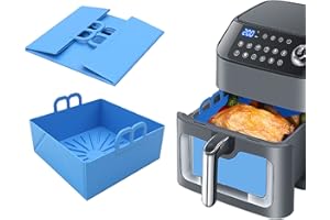 DAILINK Molde Silicona Freidora de Aire(15.5cm) Olla de Silicona Freidora de Aire Cesta Silicona Freidora Aire Cuadrada Accesorios Airfryer Alfombrilla para Freidora de Aire para Hornear Pasteles Microondas