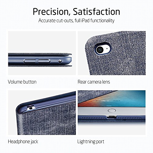 iPad Air 2 Hülle, ESR® Auto aufwachen / Schlaf Funktion und Einstellbarem Blickwinkel Funktion Schutzhülle für iPad Air 2/iPad 6 (Cowboy) - 5