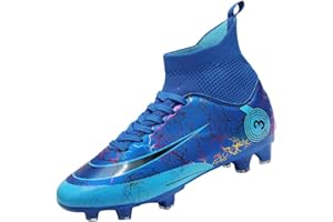 VTASQ Football Boots Men's High Top Spike Boy's Outdoor Soccer Shoes Professional Athletic Training Shoes Competition Football Shoes Cleats Sneakers Unisex