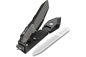 VANWIN Cortaúñas para hombres, cortaúñas afilado resistente con recogedor de uñas, cortaúñas sin ensuciar, cortaúñas para mujeres, sin desorden, cortaúñas para uñas gruesas para personas mayores