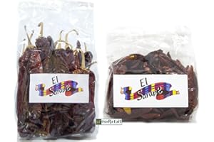 OsoRetail Pack 2x100g Chiles Mexicanos Picantes | Chile Guajillo y Chile de Árbol | Perfecto para Salsas Fuertes y Platillos con Fuego