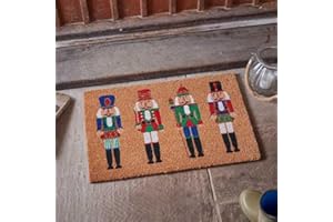 MARCO PAUL INTERIORS Marco Paul Heavy Duty Natural Coir Christmas Door Mat Nutcracker Soldier Design with Rubber Backing Non Slip Festive Entrance Mat Indoor & Outdoor Xmas Home Decoration