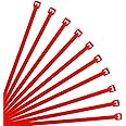 XINGO Red Cable Ties Pack of 500, 300mm x 3.6mm,Premium Nylon Durable Zip Ties, Self-Locking UV Resistant Nylon Plastic Wire Ties for Indoor and Outdoor