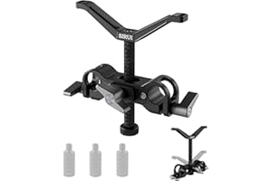 ‎SIRUI SIRUI Wsparcie obiektywu aparatu, uniwersalny uchwyt teleskopowy 15 mm z regulacją pionową i poziomą, 3 drążki przedłużające uchwyt obiektywu do aparatu DSLR, AM-LB35