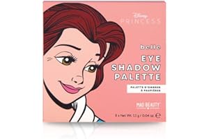 MAD Beauty Paleta de Sombras de Ojos Princesa Bella, Disney Pop Princess Mini Eyeshadow Palette Belle, Multicolor