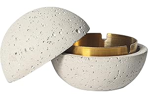 Cutfouwe Cubo de Basura de Moda concreto + Cilindro Interior de Metal -Fácil de Limpiar,Blanco