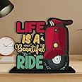 Art Vibes Wooden Idols And Figurine Life Is A Beautiful Ride Quotes Table Decor For Office Desk Showpiece|Home Decoration|Living Room|Modern Gifting Item(Sp_1116N), Inspirational