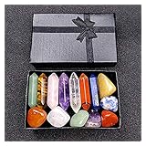 Premium Healing Crystals Kit In Gift Box - 7 Chakra Set Tumbled Stones, 7 Chakra Stone Set Meditation Stone Yoga Amulet With Gift Box