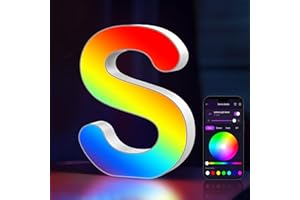 COLWINKU Light Up Letters USB Powered, LED Marquee Letters Color Changing, Alphabet Light Up Sign, APP Control, Gifts for Girls, Women, Birthday, Party, Wedding, Christmas, Valentine, Wall, Table Decor - S