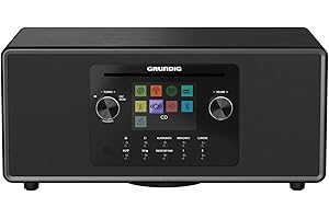 Grundig DTR 7100 All-In-One Radio Internet e Digitale DAB+, FM 2.1 Radio con Subwoofer, 42 W RMS, CD Drive, USB, Spotify Connect, Allarme, Automatico di addormentamento, Display a colori, Nero