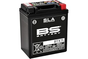 BS Battery 300673 BTX7L AGM SLA Motorcycle Battery, Black