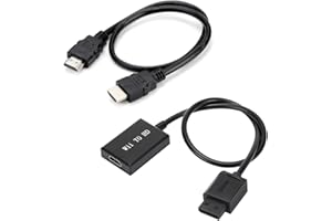 AIMFACT Wii to HDMI Adapter with HDMI Cable, Full HD 1080p/720p Video Output 3.5mm Audio Jack Adapter with 3ft HDMI Cable Supports All Wii Display Modes Plug Play Converter for Enhanced Gaming Experience