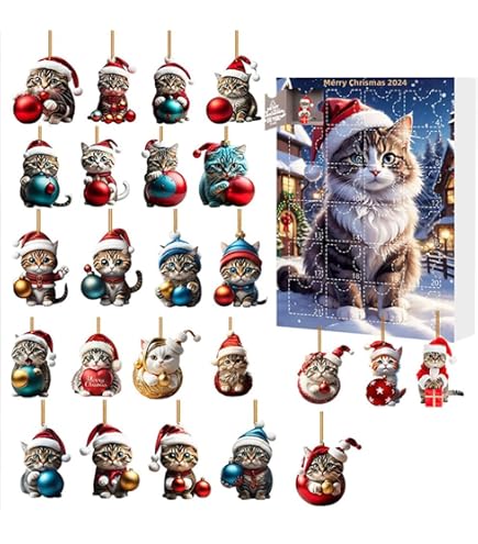 Calendario Dell'Avvento 2025 24 Giorni Con Statuette Cane E Gatto | Conto Alla Rovescia Natale - 4