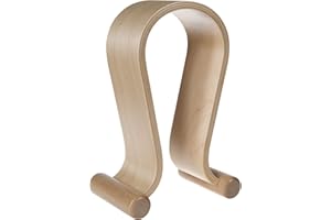 ‎MACLEAN Maclean MC-815O Uniwersalny Stojak na Słuchawki z Drewna, Statyw na Słuchawki Wykonany z Dębu, Uchwyt ma Antypoślizgowe Podkładki, Zapobiega Odkształceniu się Słuchawek 257x130x80, Jasny