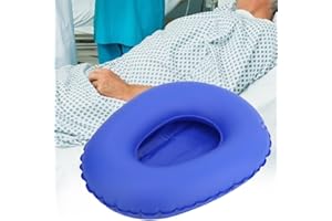 BOABY Bett Toilette Urinal, Tragbare Aufblasbare Toilettenschüssel Anti-Dekubitus Pflege Mit Luftpumpe, Für Krankenhaus Haus Lähmung Chirurgie Ältere Bettlägerige Pflege (Blau)