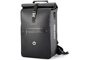 HOMIEE - Bolsa Multiusos de Bicicleta (25 L, 3 en 1, Bolsa de Transporte para Bicicleta, Rueda Trasera, Impermeable Reflectante, 100% Impermeable con Compartimento para Ordenador, Bolsa para