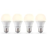 B.K.Licht Set of 4 Smart LED Bulbs, E27, Warm White Light 2700K, dimmable via Smartphone, Voice Control, app for iOS & Android, 806Lm 9W, Wi-Fi Bulbs