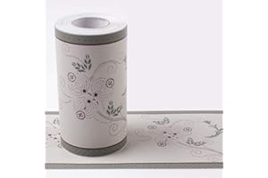 GUEST RUYUNLAI Borde del papel pintado Flor oscura Auto Adhesivo del Papel Pintado del PVC Cenefa autoadhesiva para decoración de pared de cocina baño 10.6cm X 1000cm