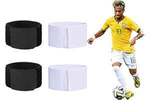 BASETOUSUAL 4 Pcs Protege Tibia Foot,Tip Top Foot，Support de Réglage Télescopique，Maintien Protege Tibia,Convient aux Enfants, Adolescents, Adultes, Unisexe(Noir, Blanc)