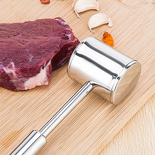 COKOSIM Haltbarer Fleisch Tenderizer Hammer Edelstahl mit 21cm (8.2inch) Handgriff für Steak Huhn Fische und Schweinefleisch - 3