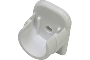 GARDINIA Wandlager für Vitragestangen und Scheibenstangen mit Ø 11 mm - 12 mm, Für Nischenmontage, 2 Stück, Wandmontage, Kunststoff, Weiß