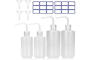 Qichan 4 stycken sprayflaskor, 500 ml och 250 ml klämflaska av plast, transparent doseringsflaska, klämflaska, laboratoriefla