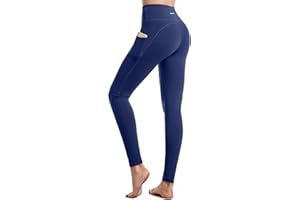 CAMBIVO Leggins Sportivi Donna, Leggins Push up a Vita Alta, Leggings Palestra Pantaloni Yoga Pants Elasticizzati Lunghi con Tasche per Fitness, Pilates, Sport, Gym, Running, Tempo Libero