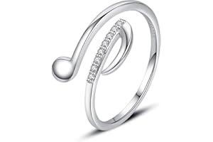VIKI LYNN Musiknote Ring für Damen Mädchen 925 Sterling Silber Musikalische Symbole offener verstellbarer Ring