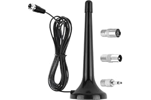 SELURK FM DAB Radio Antenne für Stereoanlage und AV Receiver - Universale Zimmerantenne mit Magnetfuß und 3m Verlängerungskabel - Hervorragender Empfang für DAB+ und UKW Radio, Digitale Radioantenne