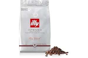 ‎ILLY illy, Kaffeebohnen Zum Mahlen INTENSO, 100 % Arabica mit Aromen von Kakao und Trockenfrüchten, Vollmundiger und Kräftiger Nachgeschmack, 1 Dose mit 500g
