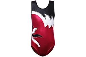 ZNYUNE Fille Justaucorps de Gymnastique Multicolore sans Manches