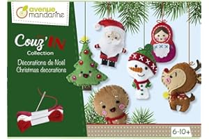 AVENUE MANDARINE MY MANDARINE KC062C - Boite créative enfant - 6 personnage Mini Couz'in 10 cm à coudre - À partir de 6 ans - NOËL