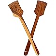Incredible Hub Wooden Spoon Non-Toxic Spatula |Spoons, Wooden Cooking Spoons Set Of 2 - Flip Flap (Palta For Dosa/Roti | Handmade | Ideal For Non Stick) - 31 Cm