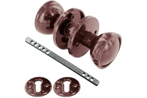 DZINA Rim Door Knob |Victorian Style Brown Knobs for Sheds & Garages 50mm 4 Sets