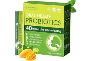 ENERIWELL Oral Probiotics for Bad Breath Treatment, Gum Health probiotic and prebiotics, Oral Health Probiotics for Women and Men, Fresh Breath and Gut Health for Adults, Travel Probiotic 30 Packets