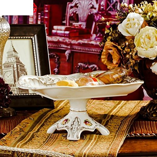 KAIKAI JIN European-style bread plate living room dried fruit plate Modern coffee table candy dish Ceramic fruit bowl-B