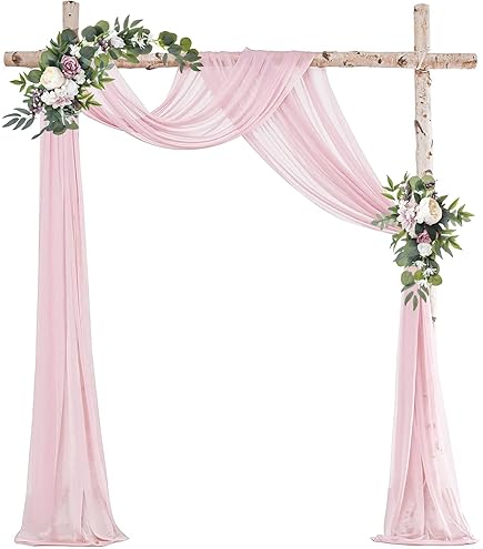 Rideau Voilage Voilage Mariage Blanc 75x600cm - Tulle Mousseline Pour Arche Et Décoration - Cérémonie Bohème Tulle Mousseline Bohème