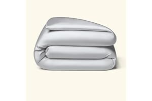 ‎AMQUA Amqua Bettdeckenbezug aus ägyptischer Baumwolle 200x220 cm, hellgrau