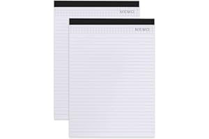 Elezeal 2 Pack Note Pads A4 White Legal Pads 5x8 College Ruled 80 GSM Paper Pads for Office Notebook for Work Lined Writing Notepad Grocery List Notepads Small Legal Pad 30 Sheets
