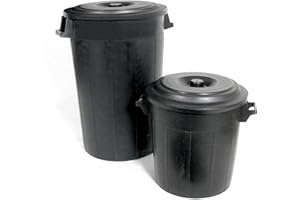 Stefanplast Poubelle avec Couvercle en Plastique Noire 50 l Noir