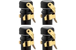 WOTOR tappo per spumante, tappi bottiglie vino, a prova di perdite, Mantieni fresco, riutilizzabile accessori vino, Adatto per vino rosso, champagne, prosecco, vino frizzante (oro, 4 pezzi)