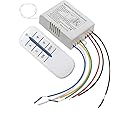 Vrct Plastic 4 Way on-Off Wireless Remote Control Switch Receiver Transmitter for LED Lamp