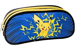 mybagstory - Piórnik szkolny Pokemon - podwójna komora - 22,5 x 9,5 x 7,3 cm - zamek błyskawiczny - piórnik dla chłopca do szkoły podstawowej - pomysł na prezent