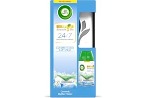 ‎AIR WICK Air Wick Freshmatic Max – Starter-Set mit Gerät und 1 Nachfüller – Batteriebetrieben – Duft: Cotton und Weißer Flieder – 1 x 250 ml Nachfüller + Gerät in Weiß