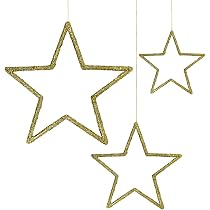 Holz Sterne 3er Set Als Weihnachtsdeko – Aus Echtholz, Silber, 6/8/10 Cm, Zum Hinstellen Oder Liegen