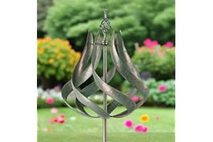 MARISSA'S GARDEN & GIFT Roseland wind sculpture spinner (Verdigris with gold brush)