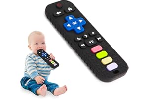 Hooku Silicone Teethers for Babies 0-6 Months, Teething Toys for Babies 6-12 Months, Baby Remote Control Toy, Infant Toys 0-3 Months, Sensory Chew Toys, Toddler Newborn Baby Gifts (Black)