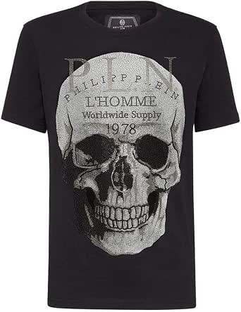 Philipp Plein MTK3610 - Maglietta girocollo con scollo rotondo : Amazon.it:  Abbigliamento